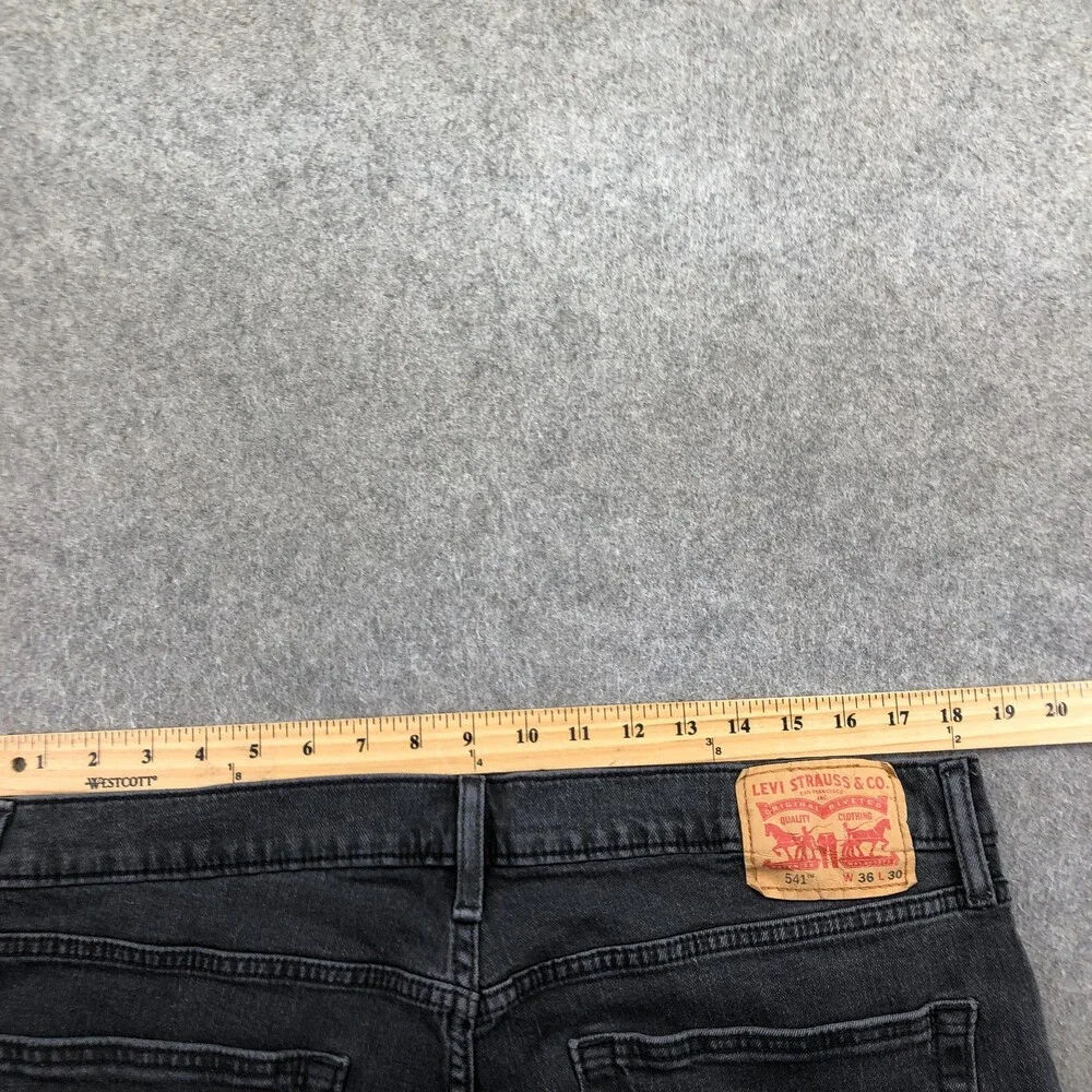 Levis 541 Jeans Mens 36x30 Black Charcoal Wash Athletic Straight Denim Pants
